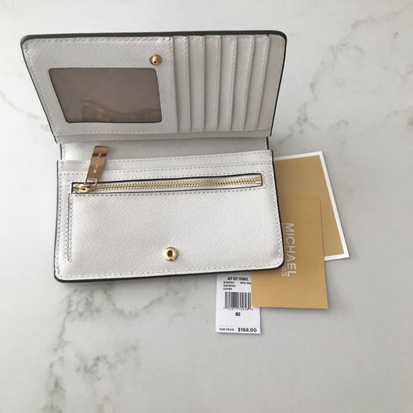 Michael Kors Matching Tote and Wallet 2 Piece Jet Set Optic White - Picture 10 of 12